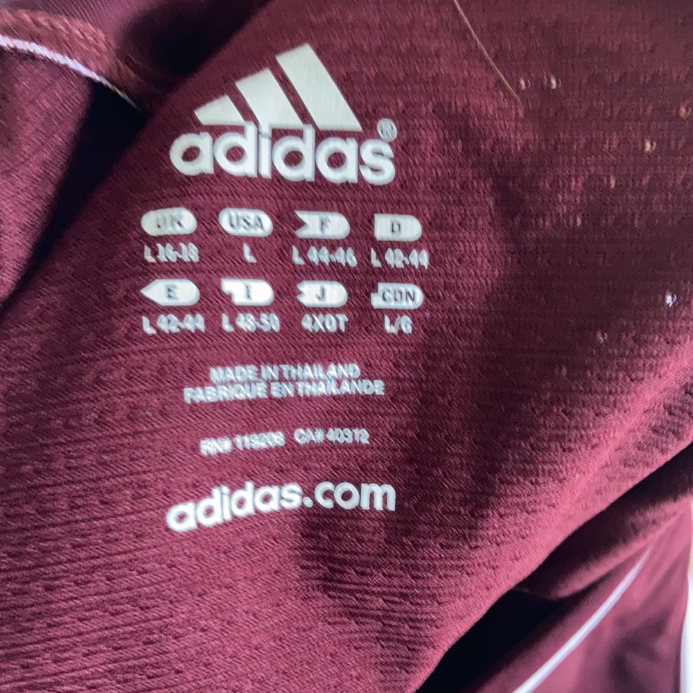 Relisted adidas maroon white performance tank team jersey S or L - Picture 15 of 16